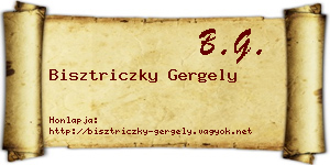 Bisztriczky Gergely névjegykártya